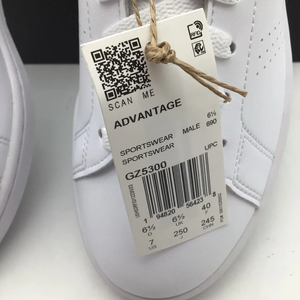 Adidas‎ Advantage Mens Sneakers White Green GZ5300 Low Top Shoes Size 7 NEW